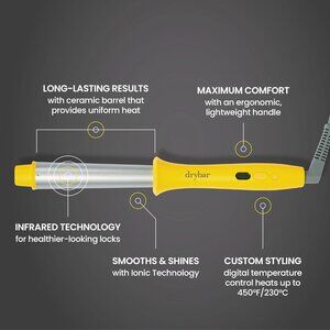 Drybar The Wrap Party Curling and Styling Wand long lasting waves Salon Style